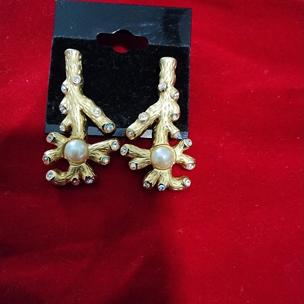 Gold plated statement earrings